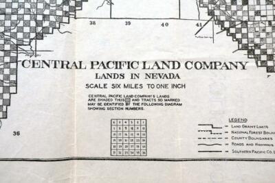 1927 LANDS in NEVADA real estate map: WINNEMUCCA BATTLE MOUNTAIN I-80