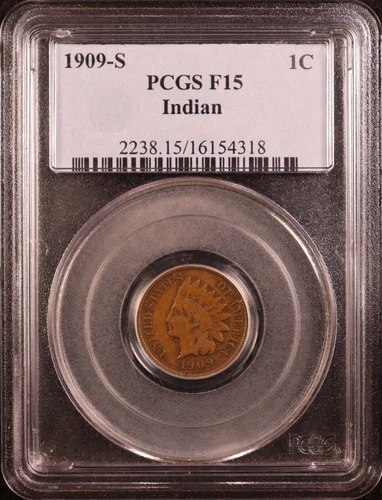 1909-S Indian Head Cent - PCGS Fine 15 - Rare KEY Date! Choice Problem-Free!