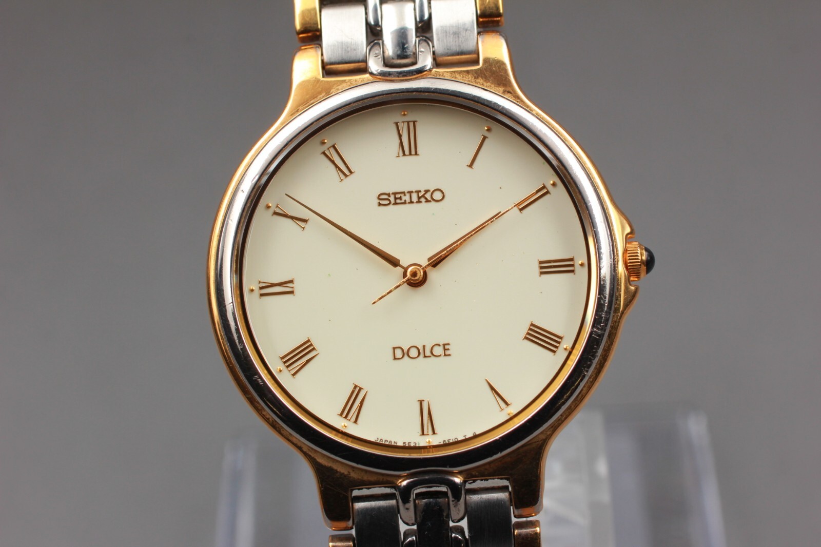 [EXC+5] JAPAN Men's SEIKO from Quartz Silver &amp; Watch DOLCE Gold 5E31-6E60 - vintagewatches.pk