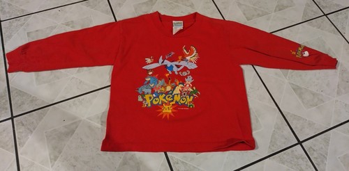 Vintage Pokemon 2001 Kids Long Sleeve Red Nintendo Charizard Pikachu Large - Picture 3 of 8