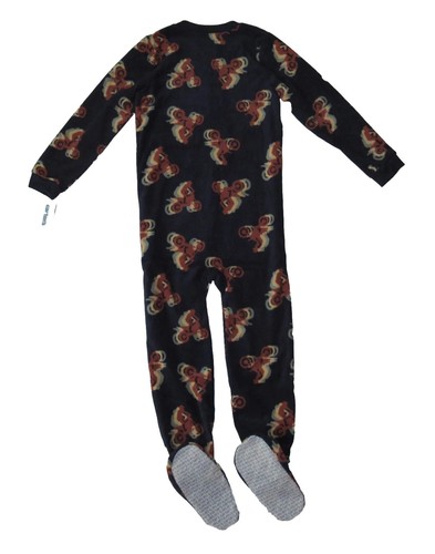 Carters Fleece Footed pajama Blanket Sleeper Size 12 or 14 Dirt Bike Dark Blue - Picture 4 of 6