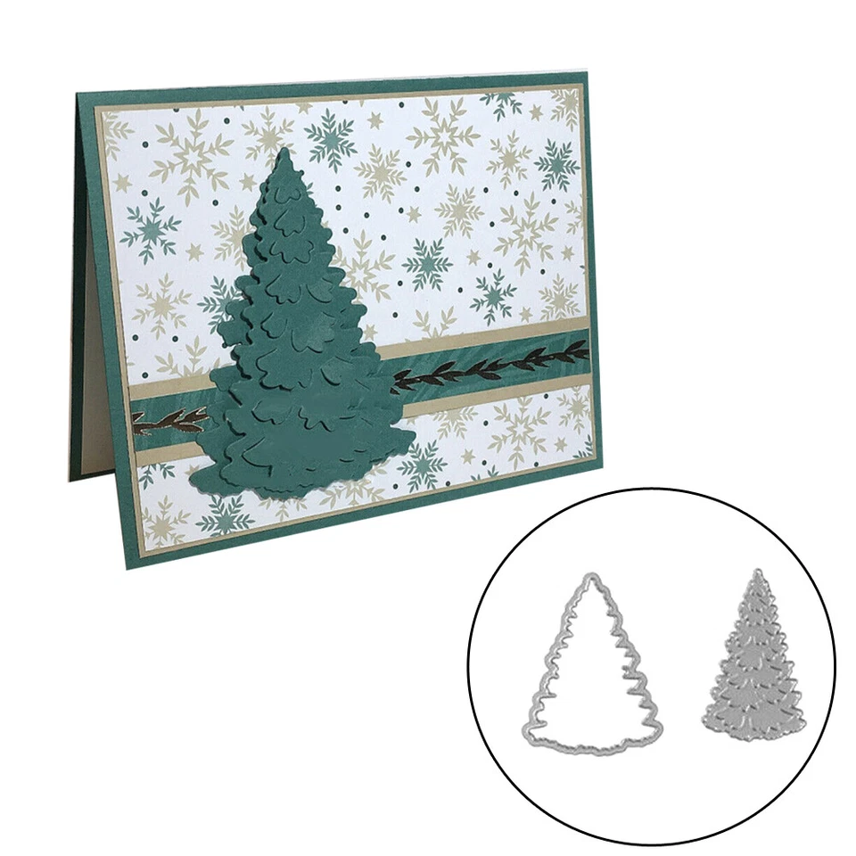 DIY Christmas Tree Metal Cutting Dies Scrapbooking Paper Cards Craft Stencil Set - Image 4 of 4