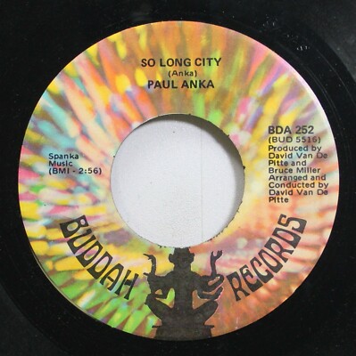 Rock 45 Paula Anka - So Long City / D I Love You On Buddah Records