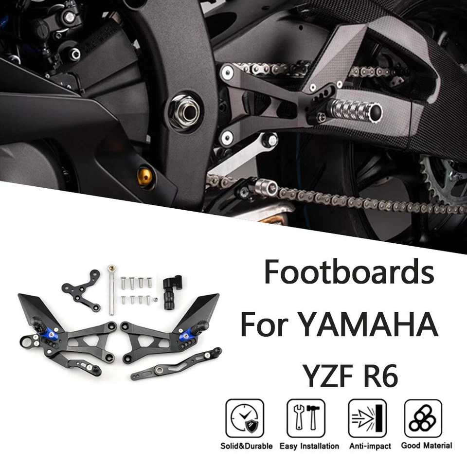 Montaje elevado Soporte de pie Soporte de cambio de pie de freno para Yamaha R6 2015-2024 Foto 2 de 4