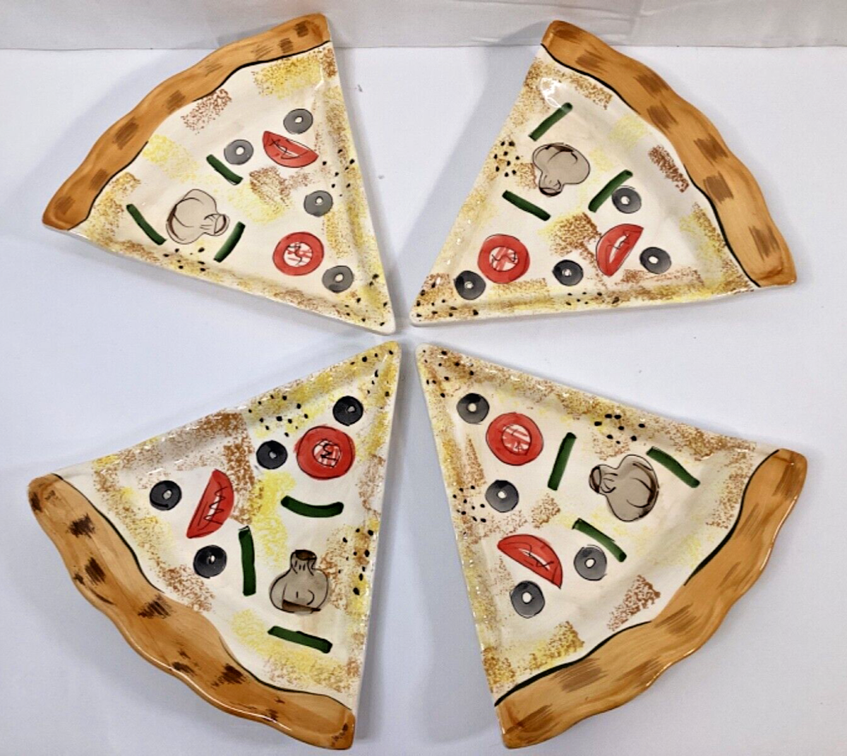 Pizza Slice Shapped Plates - Set Of 8 | Melamine Dinnerware Set | BPA-Free, Durable & Dishwasher Safe | Fun Pizza Gift Packaging U2013 Elegant Style For Pizza & More (For