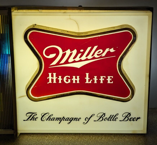 Insegna Orologio Illuminato Vintage Anni '50/'60 Miller High Life Birra Discoteca - Funziona - Foto 12 di 15