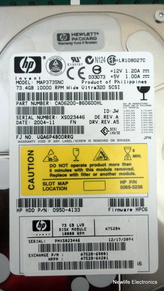 HP A7528-69001 73GB 10,000 RPM 3.5 in. Ultra320 SCSI HDD A7528-64201 - Image 4 of 4