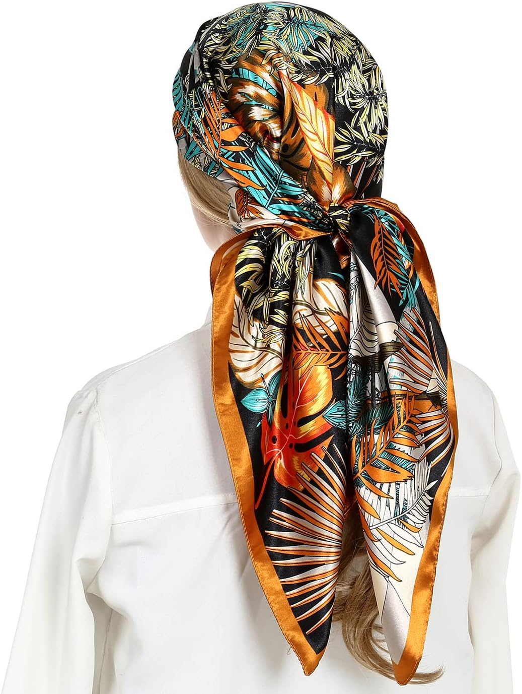 Head Scarf for Women like Silk Satin Scarf for Hair Wrapping at Night Bandana Sq