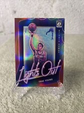 TRAE YOUNG 2020-21 PANINI DONRUSS OPTIC RED LIGHTS OUT INSERT /99 #4 SSP HAWKS