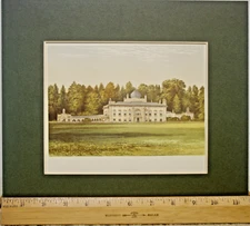 antique chromolithograph plate English estate Sezincot c1880 detailed historical