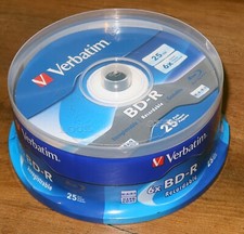 Verbatim BD-R 25GB 6X Blu-ray Recordable Media Disc 25 Pack Item: 97457 1101-203