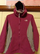 THE NORTH FACE Hoodie Youth Girl XL 18 PURPLE/GREY Full Zip Fleece