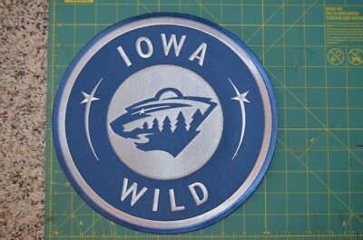 LARGE Iowa Wild AHL Blue Colorway Throwback Minor League Hockey Jersey Patch 