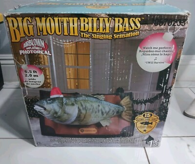 Christmas Big Mouth Billy Bass Airblown Inflatable Animated Moves