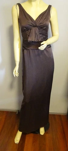 COLLETTE DINNIGAN Washed Silk  Maxi Dress Gown Dress  - Size Small (AUS 8) -