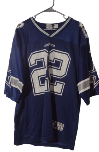 Camiseta deportiva vintage de los Dallas Cowboys Emmitt Smith Starter para hombre talla más grande 48 azul años 90