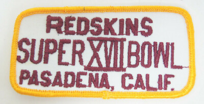 Washington Redskins Dolphins Super Bowl XVII 17 Pasadena Cal. Patch NFL - 4.0''