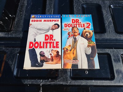 Dr. Dolittle 1 & 2 on VHS Movie Starring Eddie Murphy PRE-OWNED 