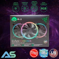 Razer Kunai Chroma 120mm 2200RPM Max ARGB and PWM Hydraulic Case Fans (3 Fans)