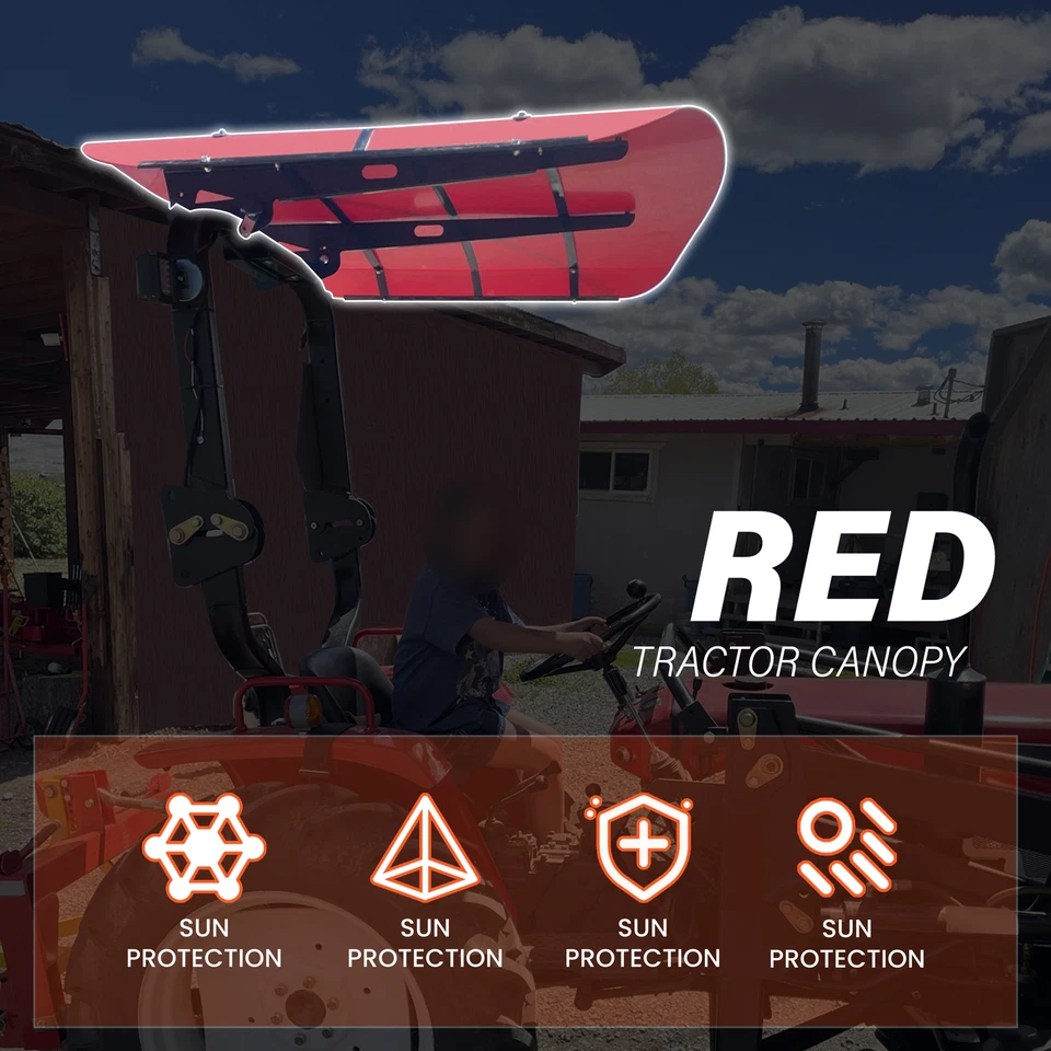 Toldo de tractor Tuff Top para ROPS 52" X 52" - rojo Foto 2 de 4