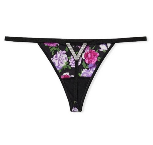 Victoria's Secret Very Sexy Rhinestone Satin Feel Vstring Panty Size S - Picture 4 of 4