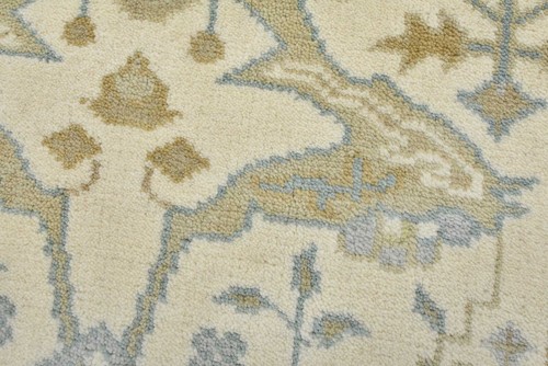 Oushak Carpet 3’2” x 5′ Ivory Wool Traditional Hand-Knotted Oriental Rug - Picture 3 of 11