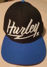Hurley Youth Size Snapback Hat Blue/Black/White Embroidered Kids Cap