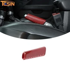 Carbon Fiber Red Grab Handbrake Cover Case Overlay Trim For Jeep Wrangler JL 18+