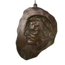 Hugo Verriest Wall Hanging Bas Relief Plaque  Ornate Brass Collector Gezelle 
