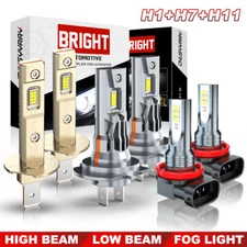 For Peugeot 301 2013-2020 Combo LED Headlight High/Low Beam + Fog Light Bulbs