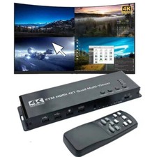 4K HDMI KVM 4x1 Quad Multi Viewer 4 In 1 Out Seamless Switch HDMI Multiviewer