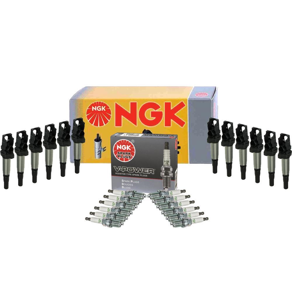NGK 12 COP Ignition Coils & 12 V-Power Spark Plugs Kit For Phantom BMW ...