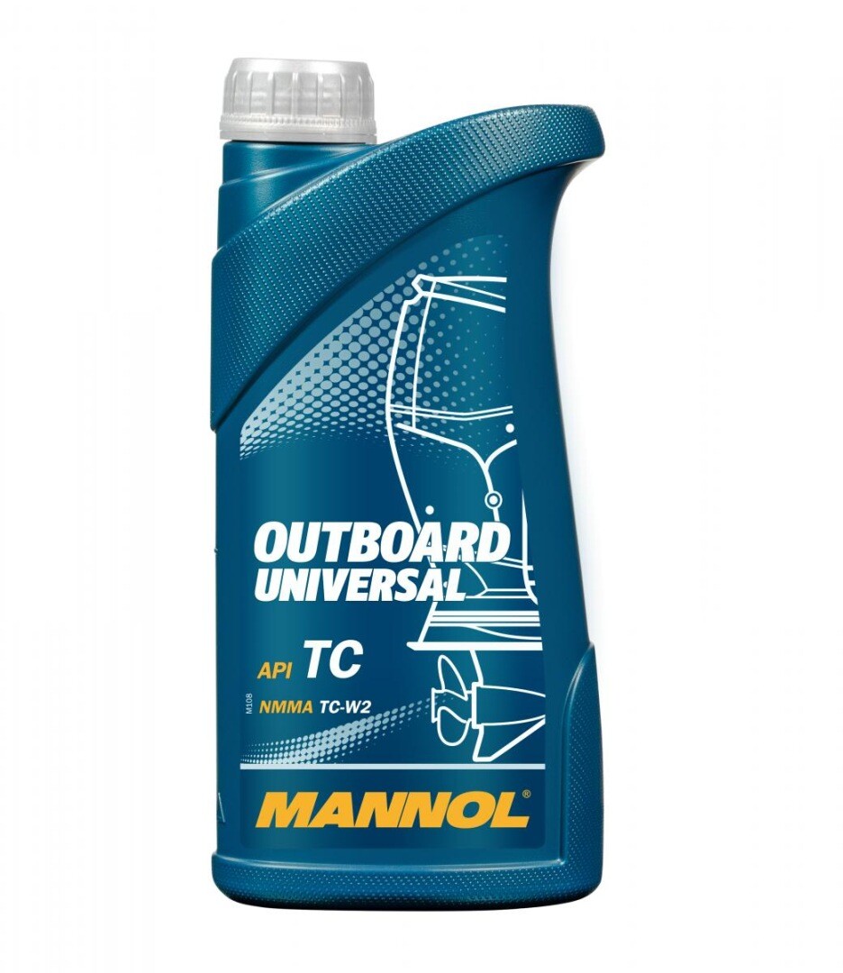 Huile 2T Outboard Universal API TC MANNOL 1L lubrifiant moteur marin deux temps 7208