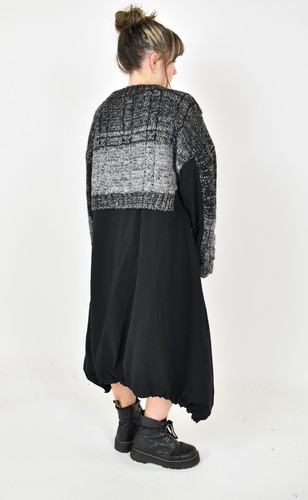 CRAZY H4 black asymmetric knit balloon dress size XL/XXL CLEARANCE - Picture 2 of 6