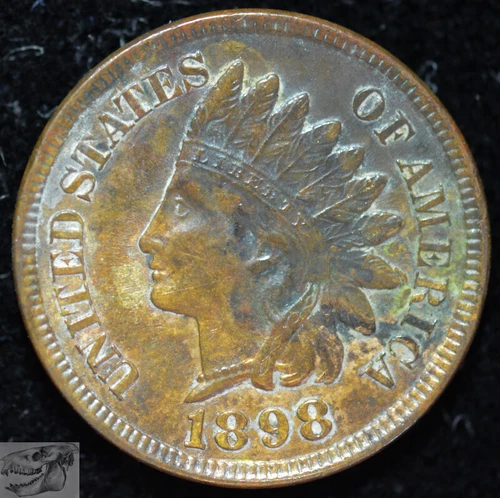 1898 Indian Head Penny, Uncirculated, Original Brown, Free Shipping, C6195
