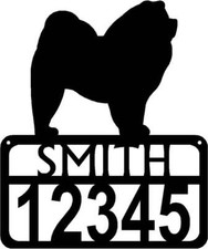 Chow Chow Personalized Dog Sign with Name  House Numbers - Made in USA