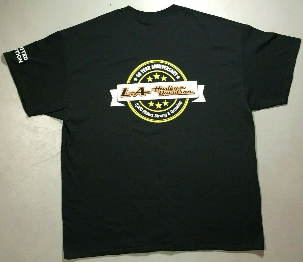 HARLEY DAVIDSON Property of LIMITED t shirt 10 YEAR ANNIVERSARY Sz