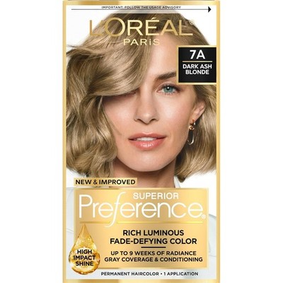 L Oréal Paris Superior Preference 7A Dark Ash Blonde Hair Color Fade-Defying 1ct