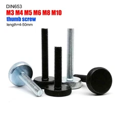 2/5pcs M3-M8 Knurl Hand Tighten Thumb Screw Bolt Curtain Wall Glass Thumbscrew