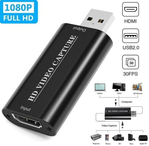 HDMI to USB 2.0 Video Capture Card 4K to 1080p 30fps Video Record DSLR Camcorder - Picture 4 of 4
