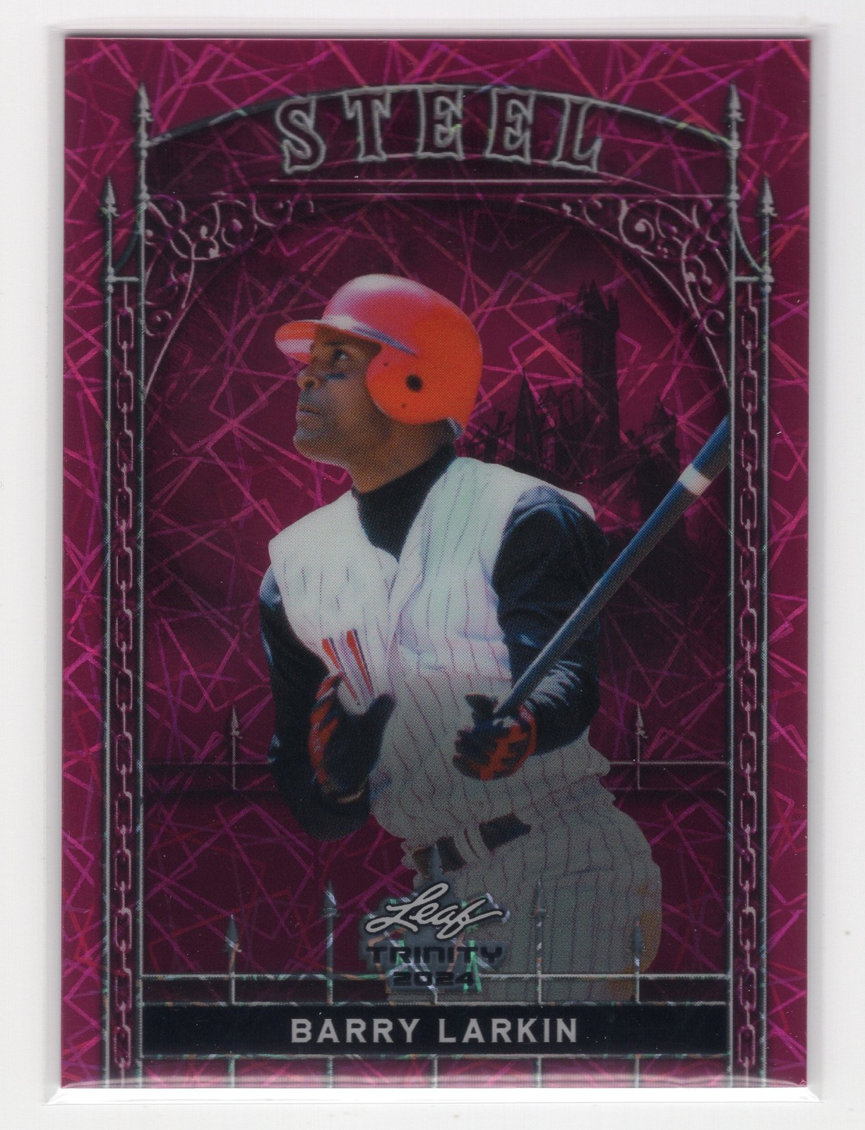 2024 Leaf Trinity Steel Barry Larkin Pink /25 S-49 Cincinnati Reds HOF