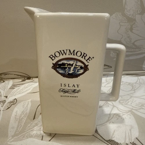 Bowmore Islay Single Malt Scotch Whisky Square Water Jug Buchan 5.5” RARE HTF