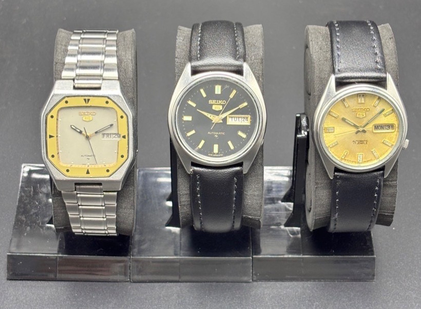 Seiko Lot Made Japan 5 Automatic 3 Watches Men’s Vintage of - vintagewatches.pk