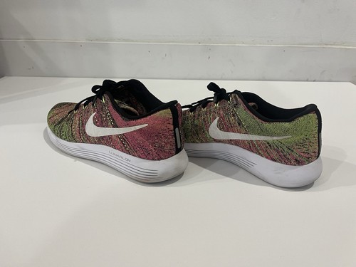 Nike Lunarepic Flyknit Low 2 Mens Size 9 Shoes Trainers Unlimited Green Pink - Picture 7 of 9