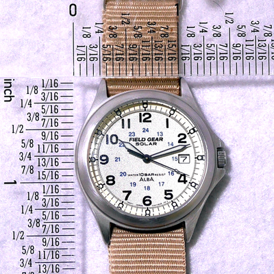 SEIKO ALBA FIELD GEAR Military Watch V145 1998 Khaki Solar Power