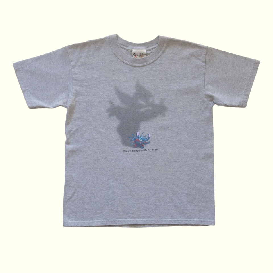 DISNEY LILO STITCH VTG RETRO LITTLE PACKAGE BIG ATTITUDE GRAPHIC T SHIRT YOUTH L - Image 2 of 4