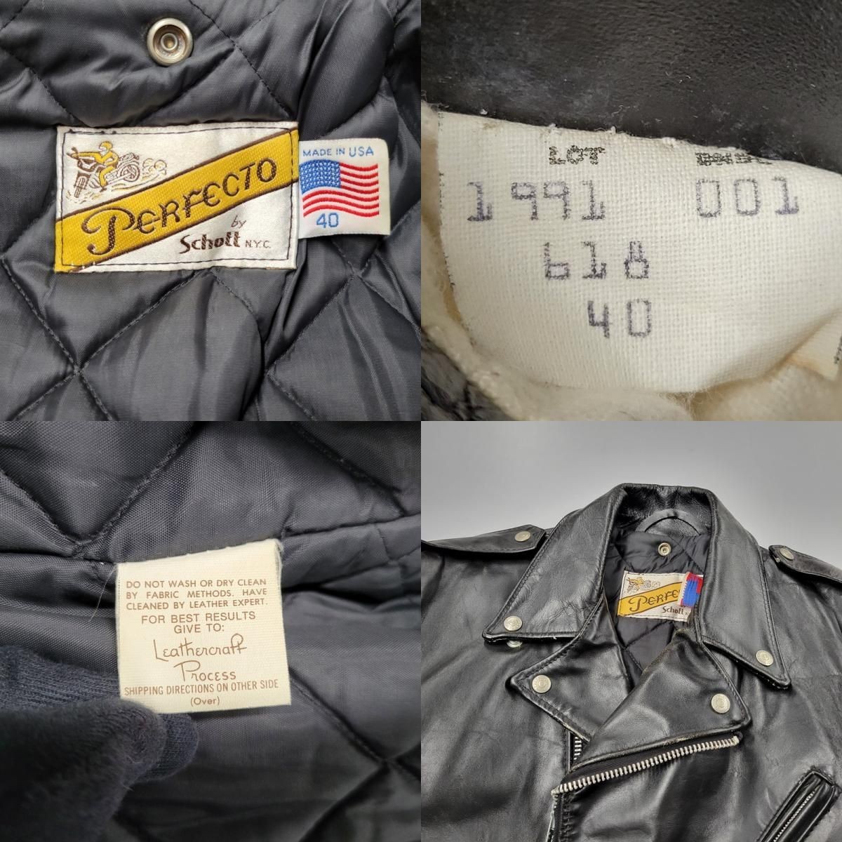 perfecto by Schott 618 double riders jacket leather Size 40 color Black fashion