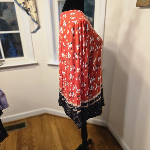 Ann Taylor LOFT Red Floral Button Down Long Sleeve Blouse Top Womens Large - Picture 5 of 8