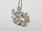 SPARKLY 14k White Gold 0.20 ctw. Diamond 3D "I LOVE YOU" 16" Pendant Necklace — photo 6