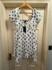 New Look Floral Mini white Dress Size M UK 12-14 New With tags #minidress